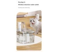 Gvvsjgdbis Automatic Circulation Drinking Water Dispenser Unplugged Wireless Induction Fountain 1.5l Large Pet Water Fountain C