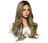 Gvvsjgdbis Brown Blonde Highlight 63cm European American Wig Long Curly Hair Medium Parted Full Wigs Easy Install