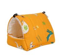 Gvvsjgdbis Cute Printed Bird Bed, Mini Cage Squirrel Mat, Small Animal Bed Pet Hanging Cage Yellow