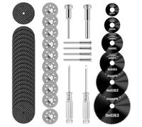 Gvvsjgdbis Cutting Wheel Set Compatible with Plastic 44pcs for Rotary Tool, HSS Circular Saw Blades Resin Cutting Discs Black