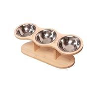 Gvvsjgdbis Elevated Cat Bowls with 3 Stainless Steel Bowls Elevated Cat Bowls for Food and Water 15 Degree Tilted Elevated Pet Bowl