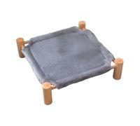 Gvvsjgdbis Elevated Pet Bed, Cat and Dog Stool Bed, Pet Chair with Wooden Legs, Plush Pet Bed, Puppy Sofa Dark Gray
