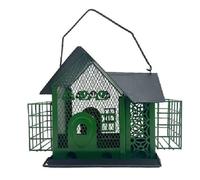Gvvsjgdbis Hummingbird Feeder Birdhouse - Automatic Dual Birdhouse Metal Outdoor Decor Green