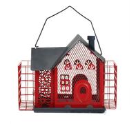 Gvvsjgdbis Hummingbird Feeder Birdhouse - Automatic Dual Birdhouse Metal Outdoor Decor Red