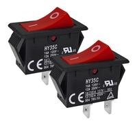 Gvvsjgdbis HY35C Push Button Switch (Pack of 2) - on-Off 2-Pin AC 125/250V 16/12A Rocker Switch for Industrial Electric
