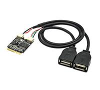 Gvvsjgdbis KEY A-E to USB2.0 Expansion Card M.2 NGFF to USB Riser Card KEY A-E to Double Port USB2.0 Interface Expansion Card