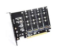 Gvvsjgdbis M.2 NVME to PCIe X16 Adapter Converter Card 4 Port NVME Expansion Card for 2230 2242 2260 2280 SSD