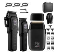 Gvvsjgdbis Men'S Professional Hair Clipper, Hair Clipper Beard Trimmer and Electric Shaver Set with LED Display