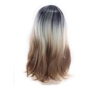 Gvvsjgdbis Natural Long Wavy Synthetic Heat Wig Ombre Silver Wigs Hair Cosplay Costume,