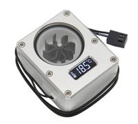 Gvvsjgdbis PC Water Cooling Flow Meter Indicator 12V Small 3pin Interface G1/4 Thread Pom Rustproof Computer Flow Meter Silver