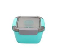 Gvvsjgdbis Plastic Lunch Box Lunch Box with Fork Sauce Box, Microwaveable Picnic Box Salad Fruit Preservation-B Easy to Use 17.4 X 9.7cm