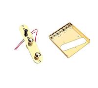 Gvvsjgdbis Saddle Bridge Plate 3 Way Switch Control Plate Gold & Guitar Bridge Plate for (Gold)85.5mm