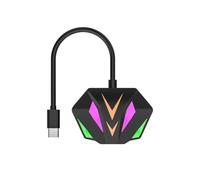 Gvvsjgdbis Type C to RJ45 Ethernet Adapter Network Card 10/100/1000Mbps RGB Lighting Effect for PC Computer Laptop A