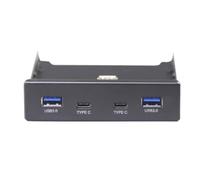 Gvvsjgdbis USB Hub USB C Hub 3.5 Inch Floppy Drive Front Panel 2 Port USB 3.0 + 2 Port USB 3.1 Type C 20 Pin Connector