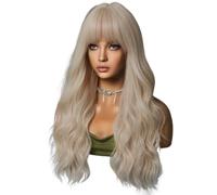 Gvvsjgdbis Wig Big Wave Curly Hair Whole Top Full Set Female Long Curly Hair Natural Gold 64cm 1Set