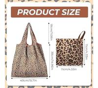 GVWEBE 2-Piece Folding Shopping Bag, Fashionable Leopard Print, Lightweight, Portable And Environmentally Friendly, Suitable For Going Shopping, Grocery Shopping, And Supermarket Shopping.