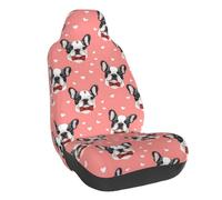 GVYGVY Car Seat Covers Front Seats - Fashion Dog Bow Heart Print Car Accessories Interior with Full - Surround Elasticity for Automotive Seat Covers Protector for Trucks SUV Cars