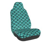GVYGVY Car Seat Covers Front Seats - Fashion Fish Scale Green Pattern A Print Car Accessories Interior with Full - Surround Elasticity for Automotive Seat Covers Protector for Trucks SUV Cars