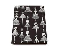 GVYGVY College Ruled Notebooks for School - Abstract Dress Lady Print Pu Leather Travel A5 Lined Book Journal for Women Men, 90 Pages, Hardcover Refillable Notebook Paper for Writing Business
