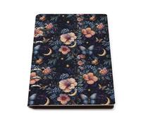 GVYGVY College Ruled Notebooks for School - Butterfly Flower Moon Sky Print Pu Leather Travel A5 Lined Book Journal for Women Men, 90 Pages, Hardcover Refillable Notebook Paper for Writing Business