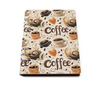 GVYGVY College Ruled Notebooks for School - Coffee 1 Print Pu Leather Travel A5 Lined Book Journal for Women Men, 90 Pages, Hardcover Refillable Notebook Paper for Writing Business