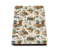 GVYGVY College Ruled Notebooks for School - Coffee Plant Book Print Pu Leather Travel A5 Lined Book Journal for Women Men, 90 Pages, Hardcover Refillable Notebook Paper for Writing Business