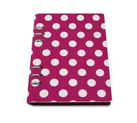 GVYGVY College Ruled Notebooks for School - Dark Pink Polka Dot Print Pu Leather Travel A5 Lined Book Journal for Women Men, 90 Pages, Hardcover Refillable Notebook Paper for Writing Business