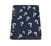 GVYGVY College Ruled Notebooks for School - Question Mark Minimalist Print Pu Leather Travel A5 Lined Book Journal for Women Men, 90 Pages, Hardcover Refillable Notebook Paper for Writing Business