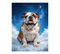 GVYGVY Diamond Art Kits for Adults - Bulldog Dreaming On Clouds DIY Frameless Diamond Painting Kits for Adults Beginner, 12x16 in Diamond Painting Kit for Home Wall Decor