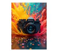 GVYGVY Diamond Art Kits for Adults - Retro Camera Splash Artistry DIY Frameless Diamond Painting Kits for Adults Beginner, 12x16 in Diamond Painting Kit for Home Wall Decor