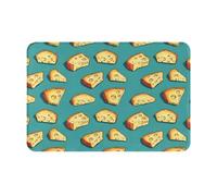 GVYGVY Front Door Mat Outside Indoor Outdoor Entrance - Cartoon Cheese Print Kitchen Rugs Mats for Floor, Washable Thin Bathroom Rugs Fit Under Door, Bath Mat for Bathroom 16 * 24in