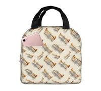 GVYGVY Insulated Lunch Box for Women Men - Classic Trumpet Music Print Small Lunch Bag Women, Adult Cooler Tote Box Bag Insulated for Work Gym Travel with 8x5 Inch Front Pocket