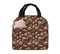 GVYGVY Insulated Lunch Box for Women Men - Retro Coffee Beans Print Small Lunch Bag Women, Adult Cooler Tote Box Bag Insulated for Work Gym Travel with 8x5 Inch Front Pocket