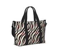 GVYGVY Laptop Tote Bag for Women Work - Wine Red Zebra Pattern Print Overnight Weekender Bags for Women Travel, Gym Duffle Bag for Men, Personal Item Crossbody Travel Bags for Men Carry On