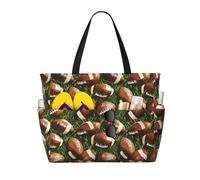 GVYGVY Large Beach Bags for Women Sandproof - Retro American Football Print Summer Travel Work Tote Bags with Zipper