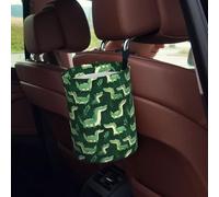 GVYGVY Mini Car Trash Can for Back Seat - Collapsible Hanging Cartoon Cute Crocodile Print Vehicle Car Trash Bin, Small Automotive Garbage Cans Interior for Truck SUV with Hook and Loop