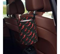 GVYGVY Mini Car Trash Can for Back Seat - Collapsible Hanging Cyber Chili Peppers A Print Vehicle Car Trash Bin, Small Automotive Garbage Cans Interior for Truck SUV with Hook and Loop