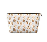 GVYGVY Small Travel Makeup Bag Organizer - Cute Field Mouse Print Leather Travel Toiletry Bag for Women & Men, Organizing Pouches for Purse with Zipper