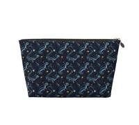 GVYGVY Small Travel Makeup Bag Organizer - Starry Sky Lizard Print Leather Travel Toiletry Bag for Women & Men, Organizing Pouches for Purse with Zipper