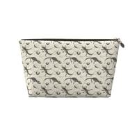 GVYGVY Small Travel Makeup Bag Organizer - Vintage Lizard Skull Print Leather Travel Toiletry Bag for Women & Men, Organizing Pouches for Purse with Zipper