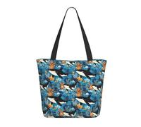 GVYGVY Travel Tote Bag for Women Work - Cartoon Underwater Killer Whale Print Lightweight Shoulder Nurse Bag Beach Handbags for Women, Fashion Large Tote Purse with Zipper