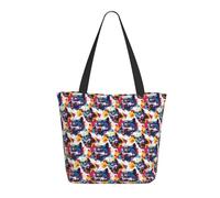 GVYGVY Travel Tote Bag for Women Work - Colorful Graffiti Wolf Head Print Lightweight Shoulder Nurse Bag Beach Handbags for Women, Fashion Large Tote Purse with Zipper