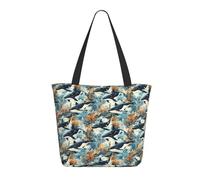 GVYGVY Travel Tote Bag for Women Work - Cute Killer Whale Print Lightweight Shoulder Nurse Bag Beach Handbags for Women, Fashion Large Tote Purse with Zipper