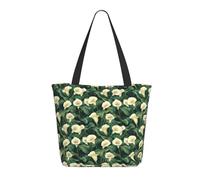 GVYGVY Travel Tote Bag for Women Work - White Calla Lily Print Lightweight Shoulder Nurse Bag Beach Handbags for Women, Fashion Large Tote Purse with Zipper