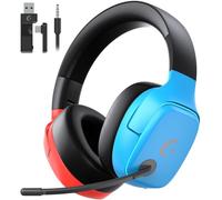 Gvyugke 2.4GHz Gaming Headset Wireless for PS5 PS4 PC Switch Mac, Tri-mode | Bluetooth 5.3 & 3.5mm Wired Gaming Headphones with Noise Cancelling Mic, 7.1 Surround Sound, 70H Playtime, Dynamic LED Lights