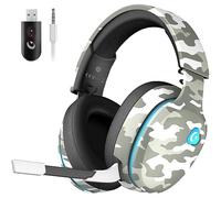 Gvyugke Gaming Headset Wireless, Gaming Kopfhörer Kabellos mit Abnehmbares 3D-Stereomikrofon, Bluetooth 5.2 Headset, Gaming Headset für PS5 PS4 PC, Switch, Mac (Mehrfarbig)