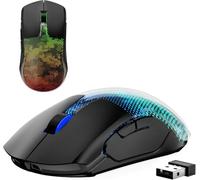 Gvyugke Wireless Gaming Mouse, 12000 DPI, Tri-Mode 2.4Ghz/USB-C Wired/BT5.3 Gaming Mouse, RGB Backlit, 6 Programmable Buttons, 75Hr Battery Life for PC, Mac, Laptop (Black)
