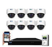 GW 16 Channel 4K NVR 8MP (3840x2160) H.265+ Color Night Vision Smart AI Security Camera System - 8 x UltraHD 4K Human Detection PoE IP Microphone Dome Camera - 8MP (Two Times The Resolution of 4MP)