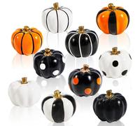 GW Box 10 PCS Mini Pumpkins Halloween Decorations, Fall Table Pumpkins Decor,Harvest Thanksgiving for Halloween Wedding Family Gathering