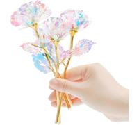 GW Box 18 Pcs Galaxy Rose Artificial Flowers Forever Rose Crystal Flower for Mothers Day Valentine's Day Birthday Wedding Decoration